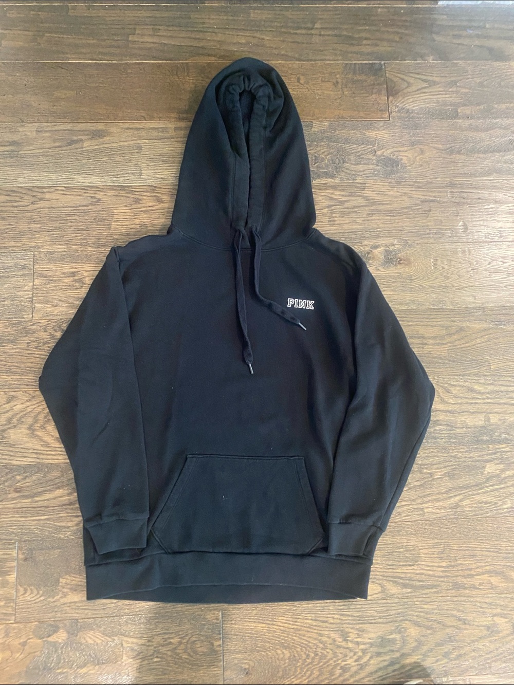 🖤3/$10 PINK Victoria's Secret Black Pullover Hoodie with Small Logo